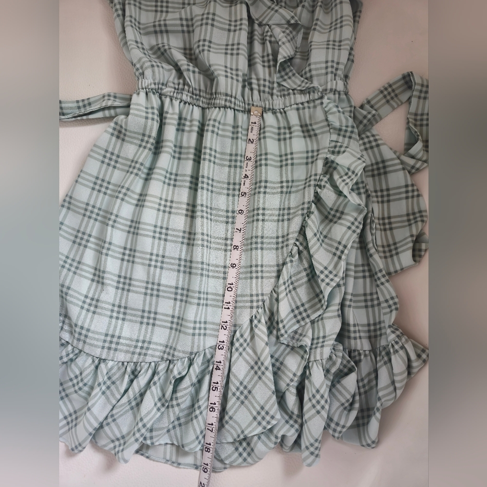 Lauren Conrad Plaid Ruffle Wrap Dress - Picture 15 of 16